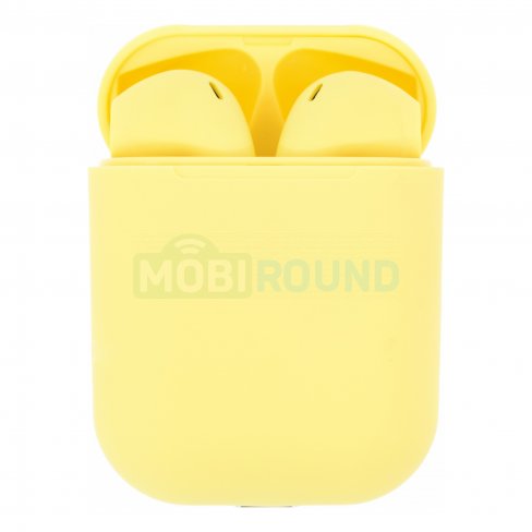 Наушники беспроводные TWS inPods 12 Macaron 5.0 (с боксом для зарядки) (Bluetooth) (желтый)