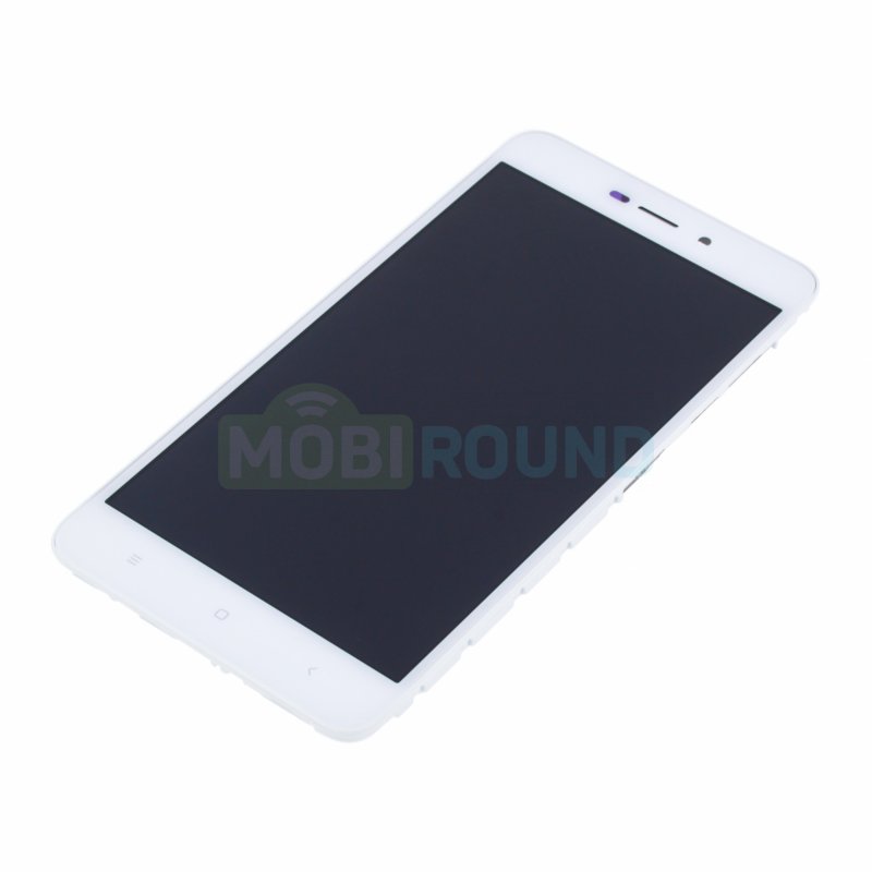Дисплей для Xiaomi Redmi 4A (в сборе с тачскрином) в рамке, белый, AAA