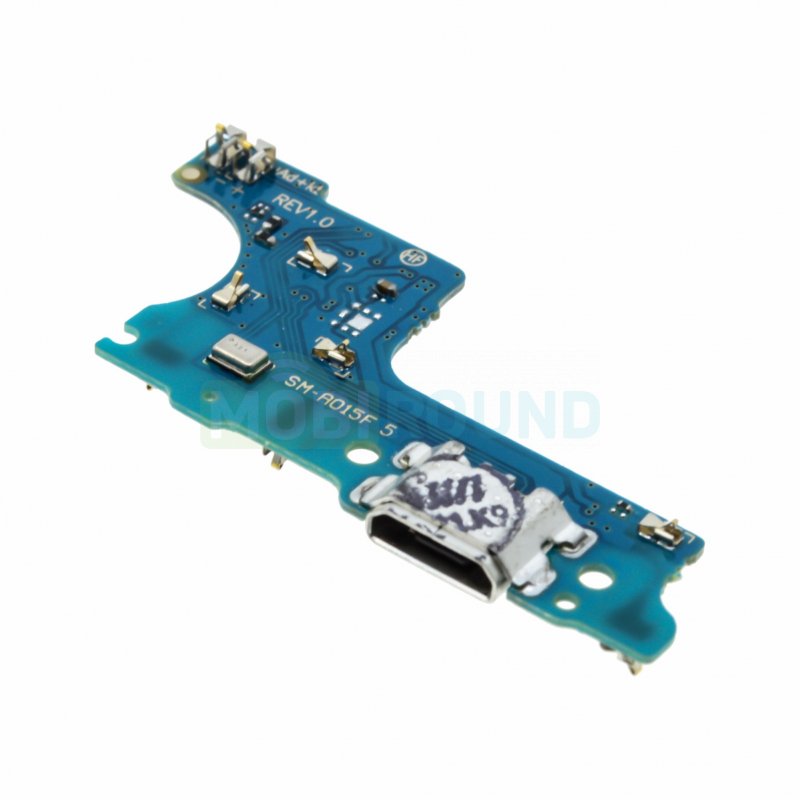 Шлейф для Samsung A015 Galaxy A01 / M015 Galaxy M01 + разъем зарядки + микрофон (широкий коннектор / AA