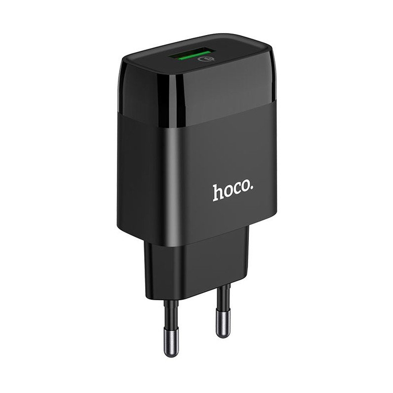 Сетевое зарядное устройство (СЗУ) Hoco C72Q QC 3.0 (USB) 18 Вт/3 А, черный