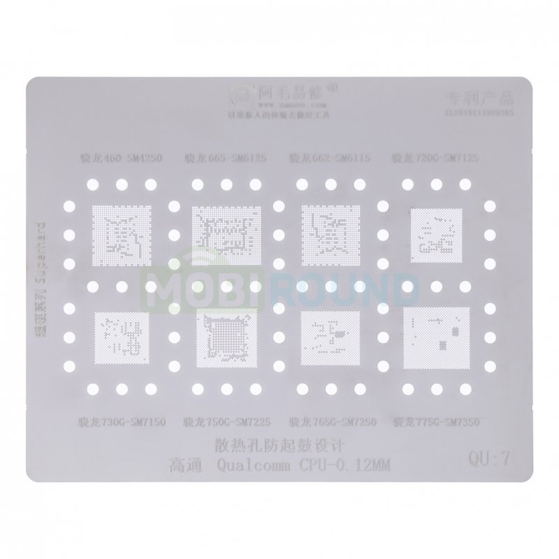 Трафарет BGA Qualcomm CPU 460-SM4250 / 665-SM6125 / 662-SM6115 и др.