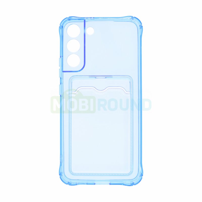 Силиконовый чехол противоударный для Samsung S906 Galaxy S22+ (с картхолдером) синий