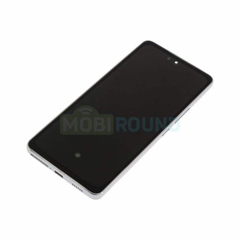 Дисплей для Samsung A536 Galaxy A53 5G (в сборе с тачскрином) в рамке, серебро, AAA