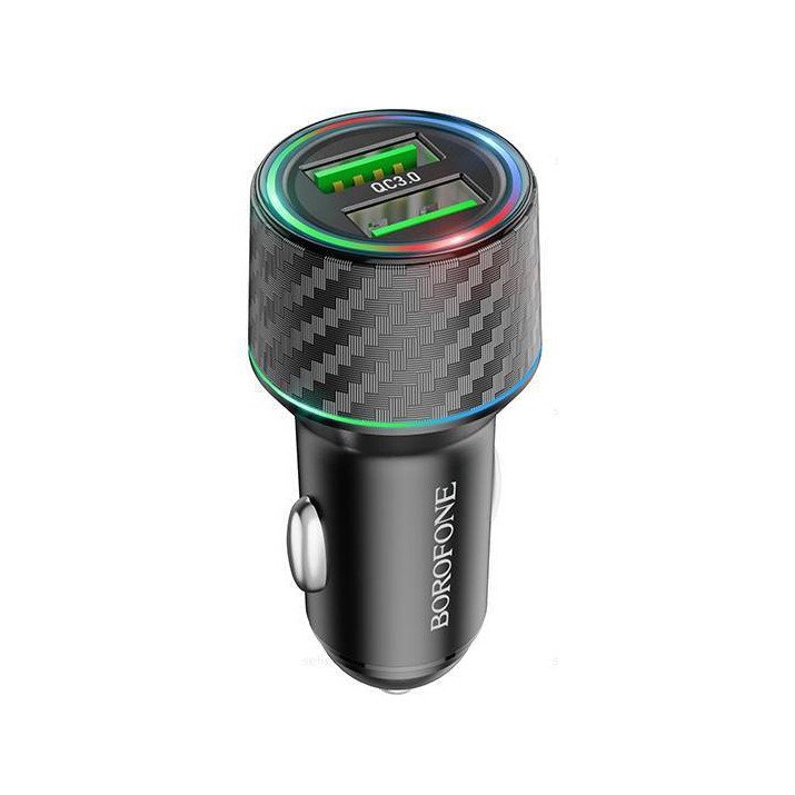 Автомобильное зарядное устройство (АЗУ) Borofone BZ21A QC 3.0 (2 USB) 3 А, черный