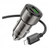 Автомобильное зарядное устройство (АЗУ) Hoco Z52 (USB+Type-C) + кабель Type-C-Lightning, 3 А