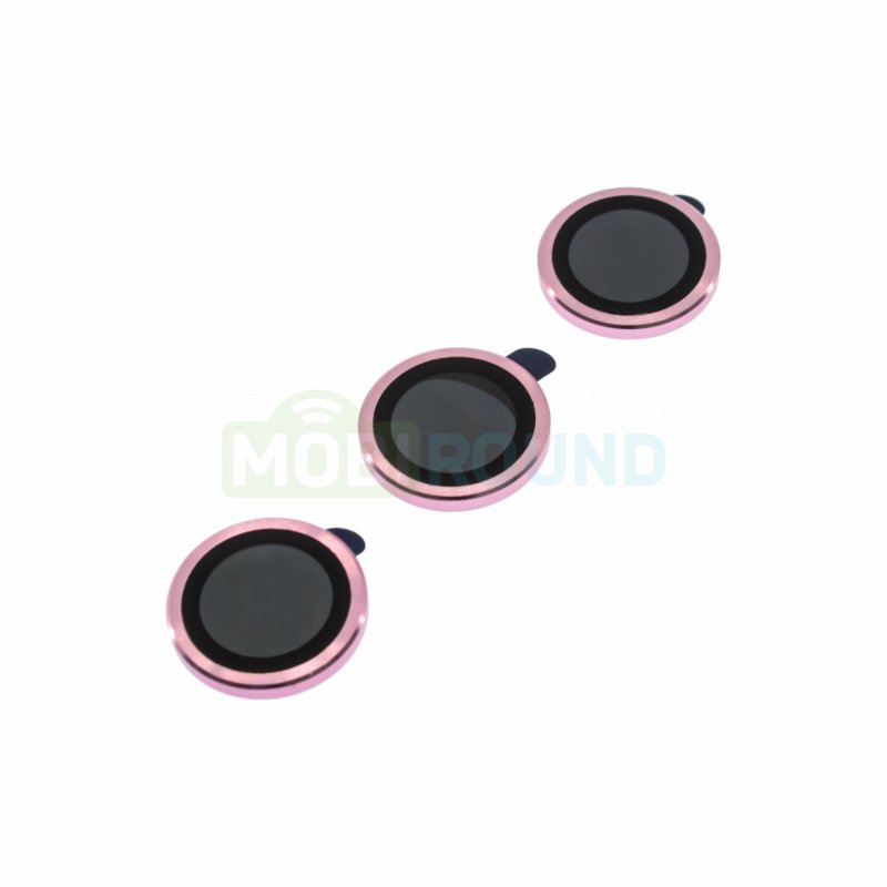 Противоударное стекло для Apple iPhone 15 Pro / iPhone 15 Pro Max (комплект 3 шт.) (на объектив задней камеры) розовый