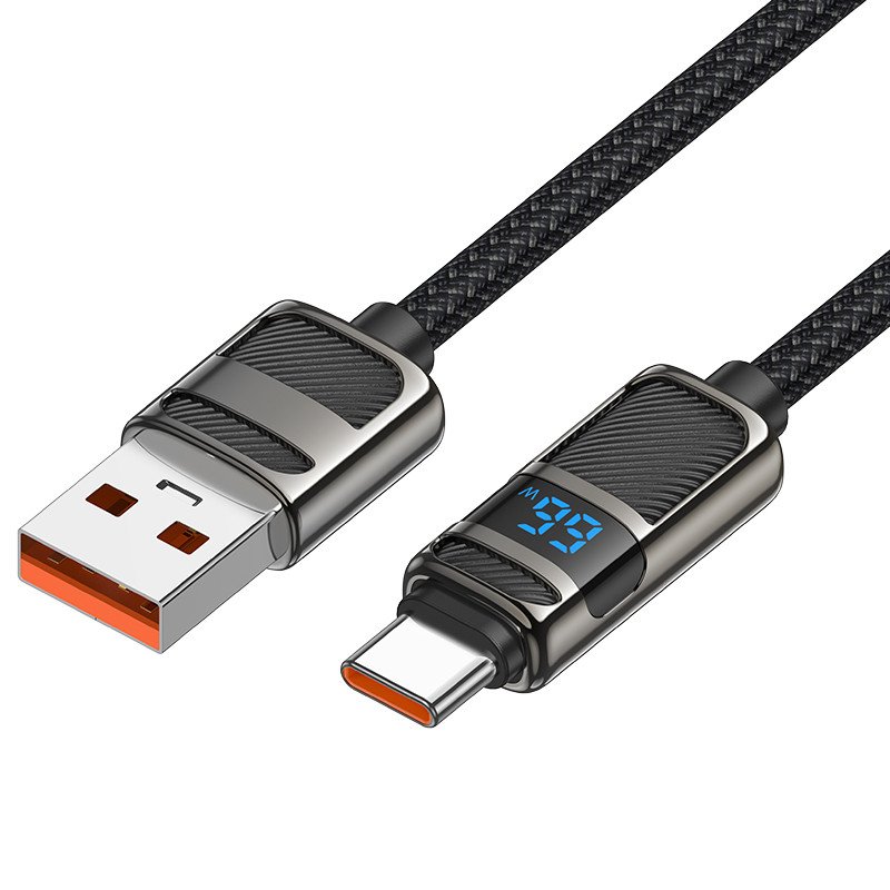 Дата-кабель Hoco U137 USB-Type-C (с дисплеем) 1.2 м, черный