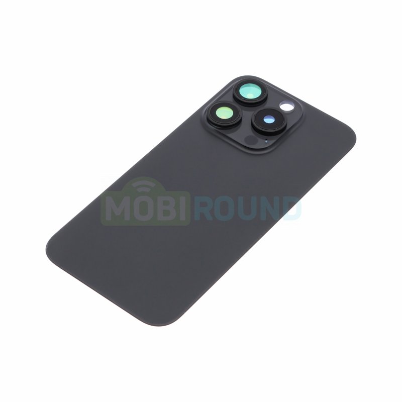 Задняя крышка для Apple iPhone 15 Pro (в сборе со стеклом камеры) черный, AAA
