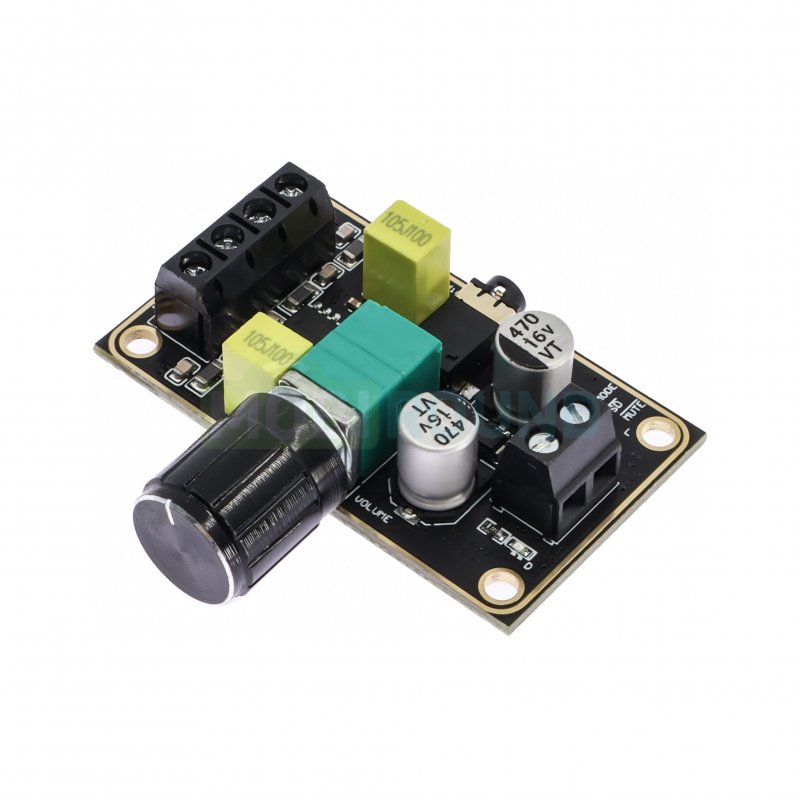 Модуль УНЧ LQ-AMP10W с регулятором громкости/выключателем 2x5 Вт Uвх-6 В (PAM8406)