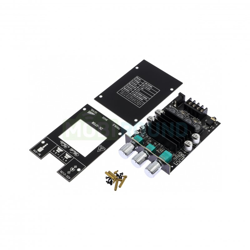 Модуль TDA7498+TPA3116D2+AC22BP0C929-25A4 УНЧ D-класса ZK-XPSM MP3 с приемником Bluetooth 5.0/AUX и регулировкой громкости/тембра 2x100 Вт
