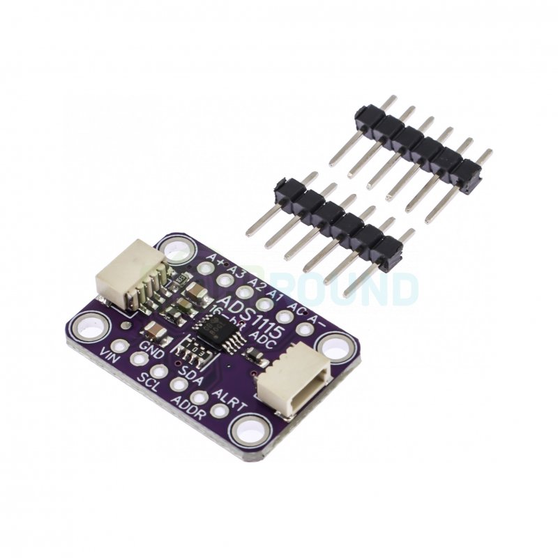Модуль АЦП 16 бит 860 Гц 4 канала I2C Uпит-2-5 В (ADS1115) (с коннекторами)