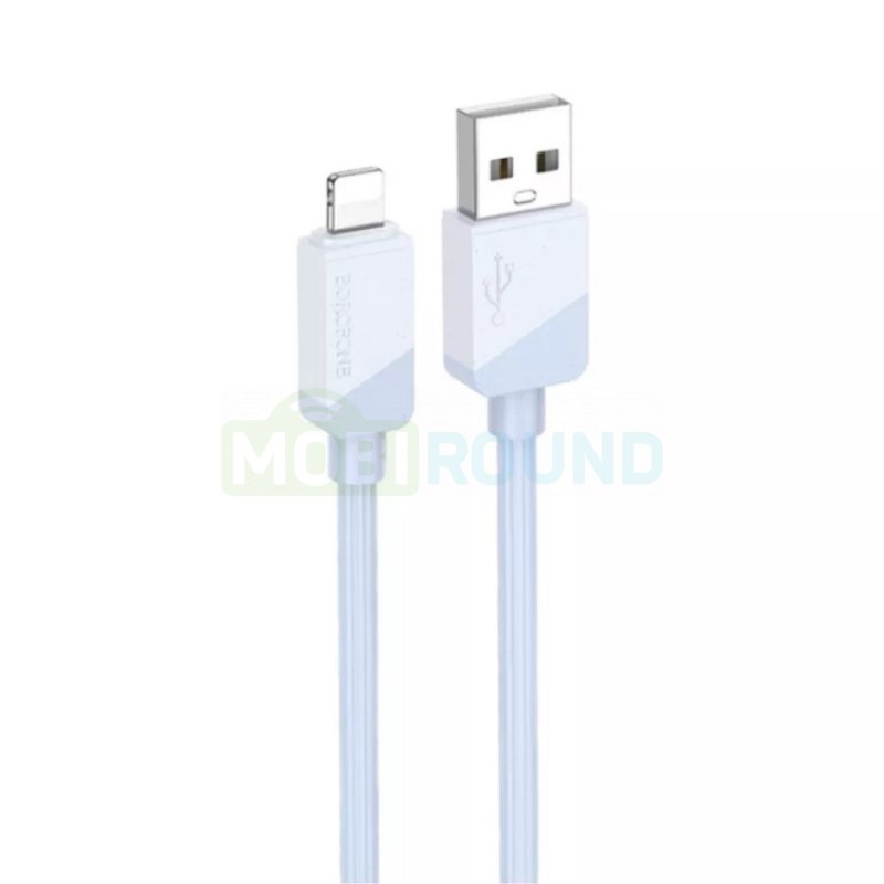 Дата-кабель Borofone BX107 USB-Lightning (2.4 А) 1 м, голубой