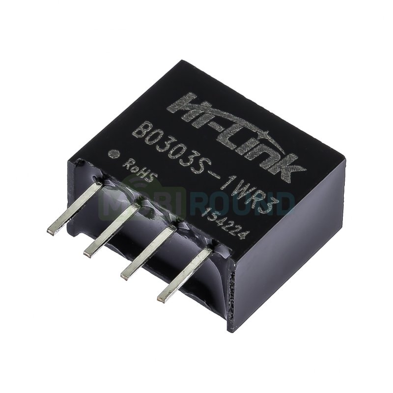 Модуль Hi-Link DC-DC преобразователь с гальванической развязкой Uвх-3.3 В Uвых-3.3 В Pвых-1 Вт (B0303S-1WR3)
