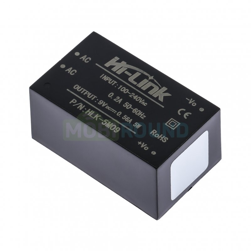 Модуль Hi-Link питания AC-DC Uвх-100-240 В Uвых-9 В Pвых-5 Вт (HLK-5M09)
