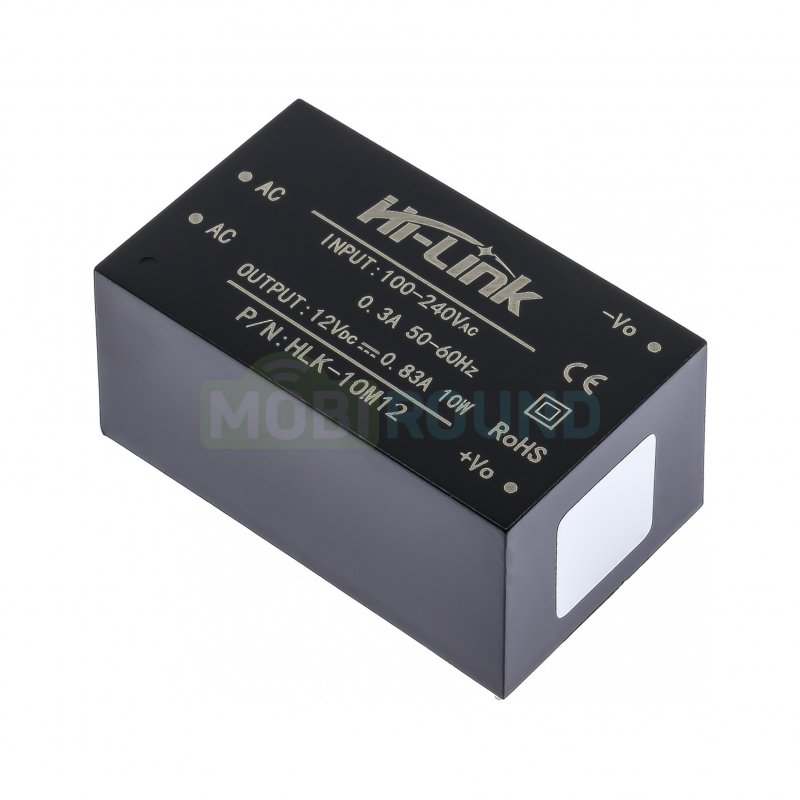 Модуль Hi-Link питания AC-DC Uвх-100-240 В Uвых-12 В Pвых-10 Вт (HLK-10M12)