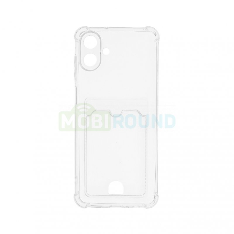 Силиконовый чехол противоударный для Samsung A075 Galaxy A07 4G (с картхолдером) прозрачный