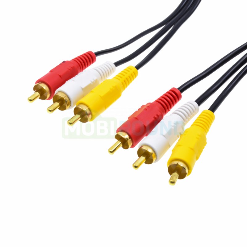 Кабель 3RCA (тюльпан)-3RCA (тюльпан) 3 м, черный