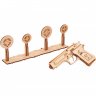 Деревянный конструктор (3D пазлы) Wood Trick Пистолет-резинкострел с мишенями (50 деталей)
