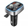 Автомобильное зарядное устройство (АЗУ) Borofone BC32 Sunlight (2 USB / MicroSD / FM-трансмиттер / Bluetooth), 2.4 А