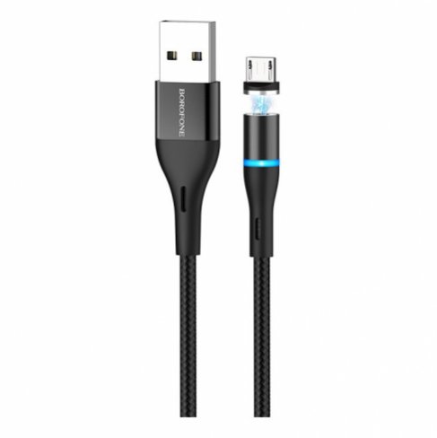 Дата-кабель Borofone BU16 USB-MicroUSB, 1 м (черный)