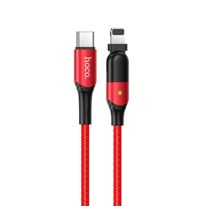 Дата-кабель Hoco U100 Type-C-Lightning (PD 20 Вт) 1.2 м, красный