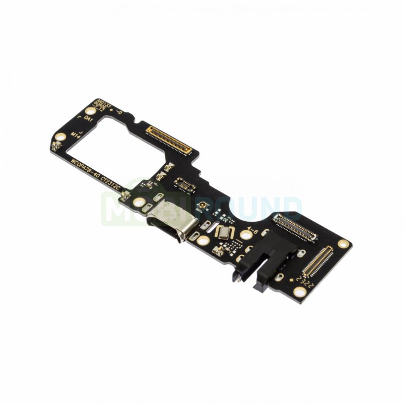 Шлейф для OPPO A78 4G + разъем зарядки + разъем гарнитуры + микрофон, AA