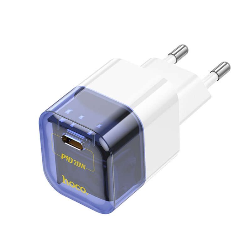 Сетевое зарядное устройство (СЗУ) Hoco C125A QC 3.0 (Type-C PD) 20 Вт/3 А, синий с белым