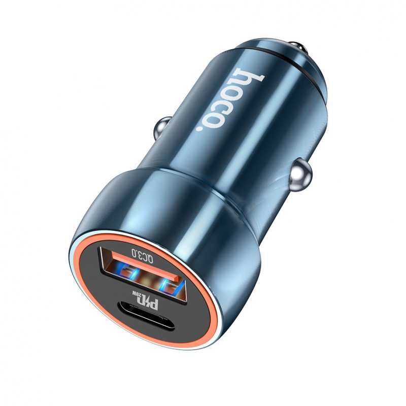 Автомобильное зарядное устройство (АЗУ) Hoco Z46A QC 3.0 (USB/Type-C) 3 А, синий