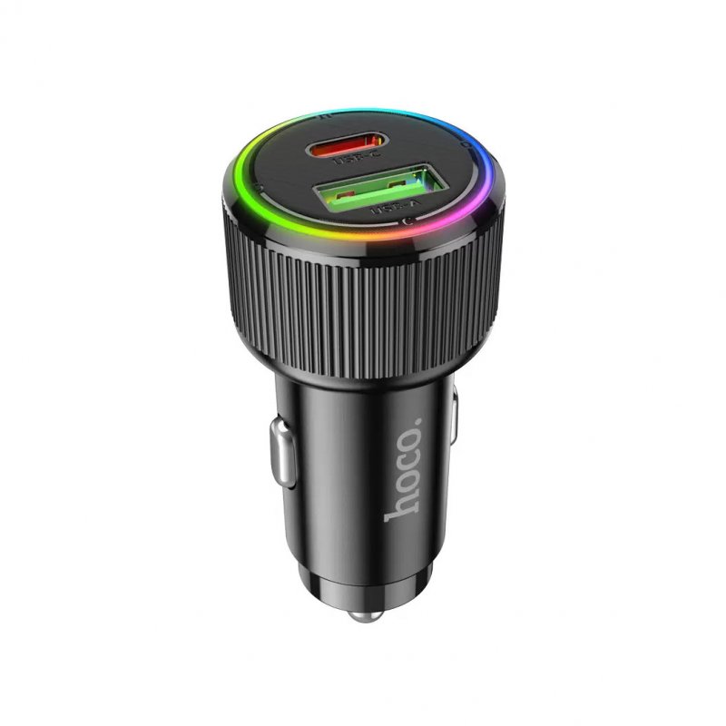 Автомобильное зарядное устройство (АЗУ) Hoco NZ14A QC 3.0 (USB/Type-C PD) 3 А, черный