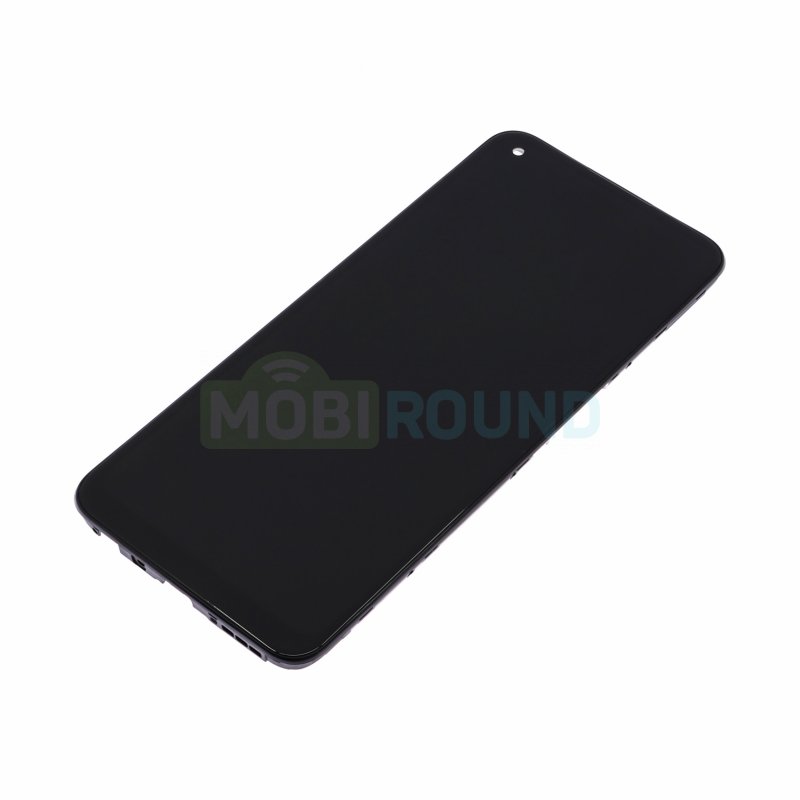 Дисплей для OPPO A55 4G (в сборе с тачскрином) в рамке, черный, AA