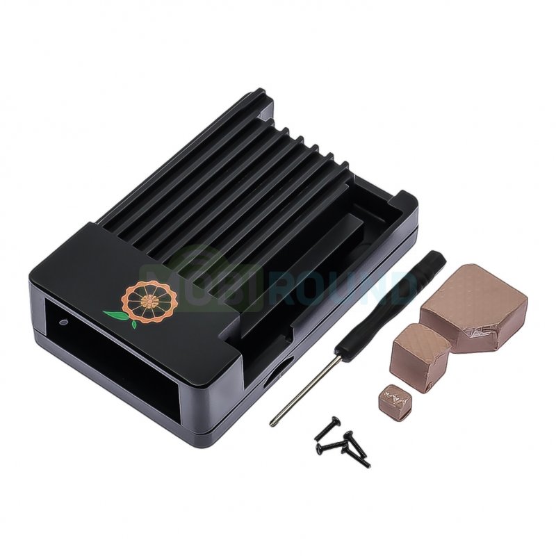 Корпус Orange Pi 4/4B/4 LTS алюминиевый (99.3x62.5x26.2 мм) черный