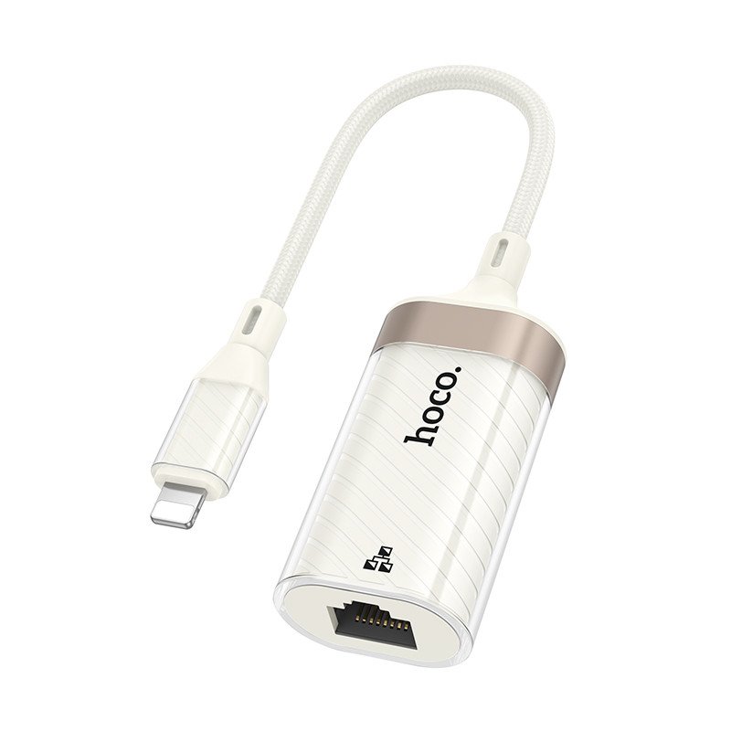 Переходник (адаптер) Hoco UA41A Lightning-RJ-45, белый