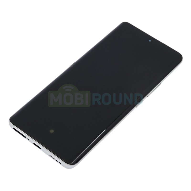 Дисплей для Realme 10 Pro Plus 5G (в сборе с тачскрином) в рамке, серебро, 100%