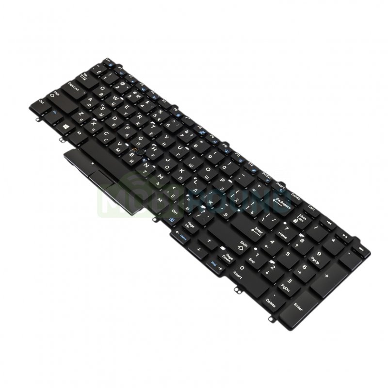 Клавиатура для ноутбука Dell Latitude E5550 / Latitude E5570 (горизонтальный Enter / с подсветкой) черный
