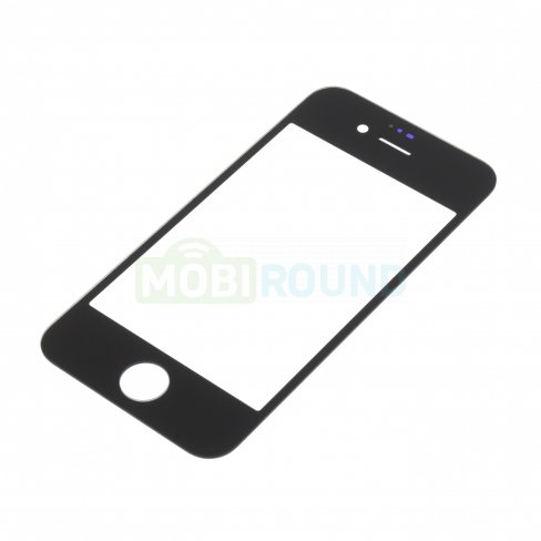 Стекло модуля для Apple iPhone 4 / iPhone 4S (черный, аналог)
