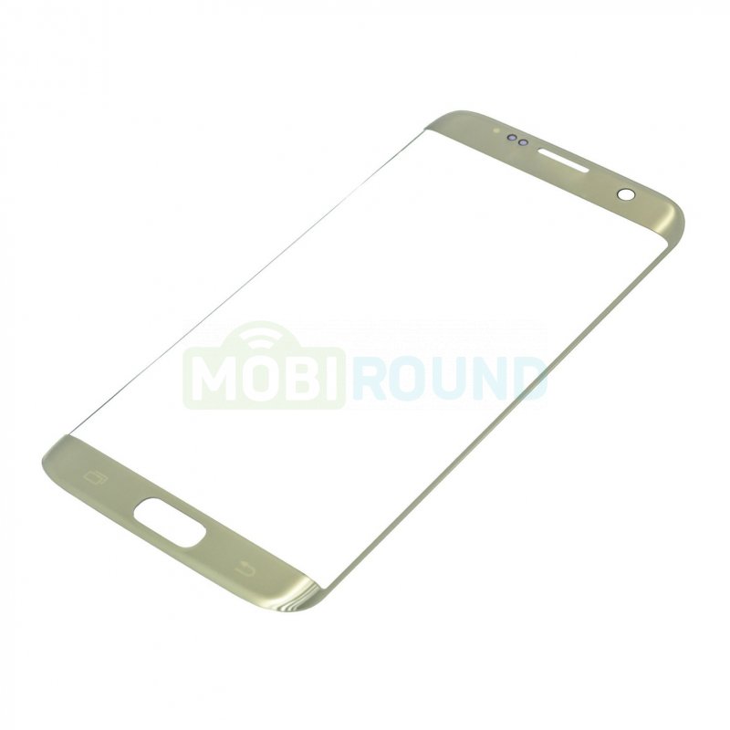 Стекло модуля для Samsung G935 Galaxy S7 Edge, золото, AA