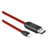 Дата-кабель Hoco U29 LED USB-Lightning с дисплеем (2 А), 1.2 м