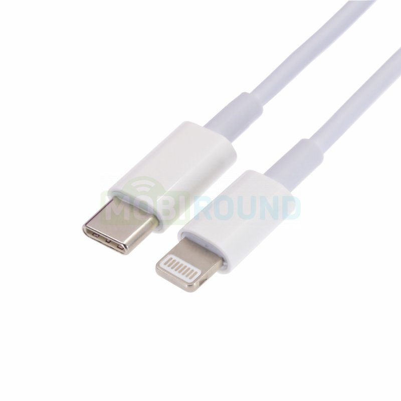 Дата-кабель Type-C-Lightning, 1 м, белый, AAA