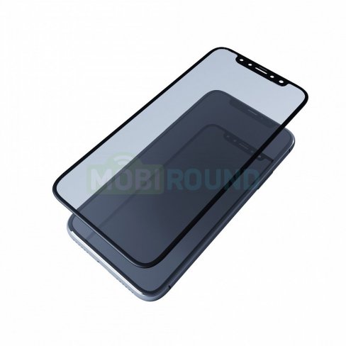 Противоударное стекло 2D для Apple iPhone 7 Plus / iPhone 8 Plus (полное покрытие / антишпион) (черный)