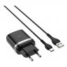 Сетевое зарядное устройство (СЗУ) Hoco C12Q QC 3.0 (USB) + кабель Type-C, 3 А