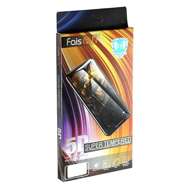 Противоударное стекло 5D FaisON GL-11 для Xiaomi Mi 10T Lite 5G (полное покрытие) черный