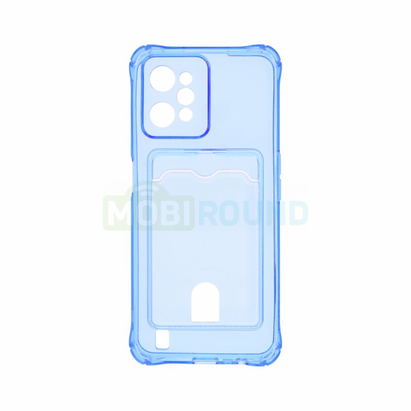 Силиконовый чехол противоударный для Realme C31 (с картхолдером) синий