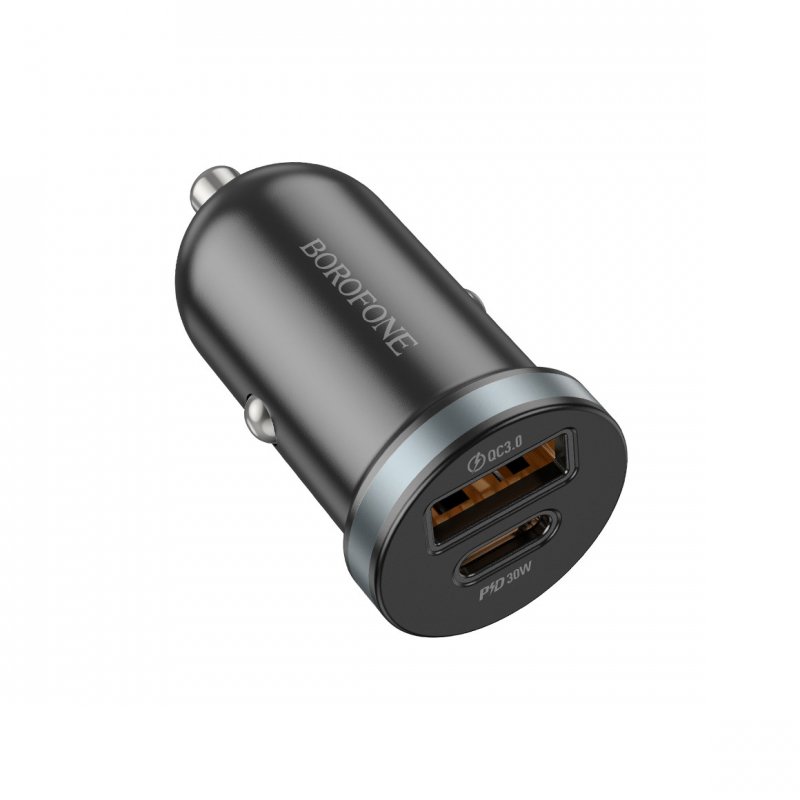 Автомобильное зарядное устройство (АЗУ) Borofone BZ22 QC 3.0 (USB/Type-C) 3 А, черный