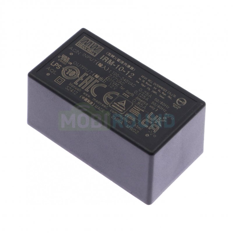 Модуль питания MEAN WELL AC-DC Uвх-100-240 В Uвых-12 В Iвых-0.85 А Pвых-10 Вт (IRM-10-12)