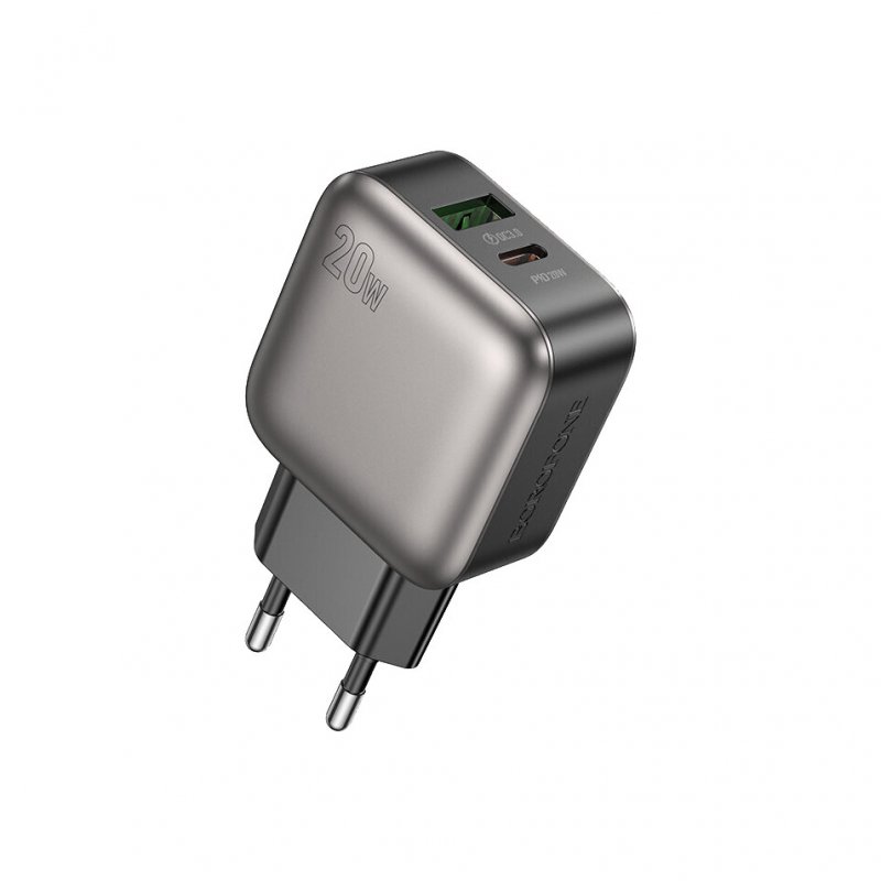 Сетевое зарядное устройство (СЗУ) Borofone BAS54A (USB/Type-C PD) 20 Вт/3 А, черный