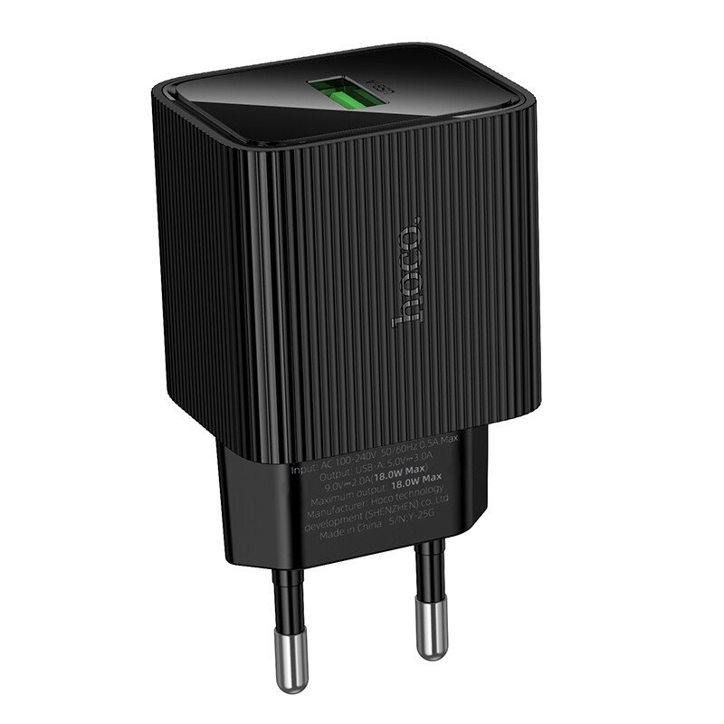 Сетевое зарядное устройство (СЗУ) Hoco CS81A QC3.0 (USB PD) 18 Вт/3 А, черный