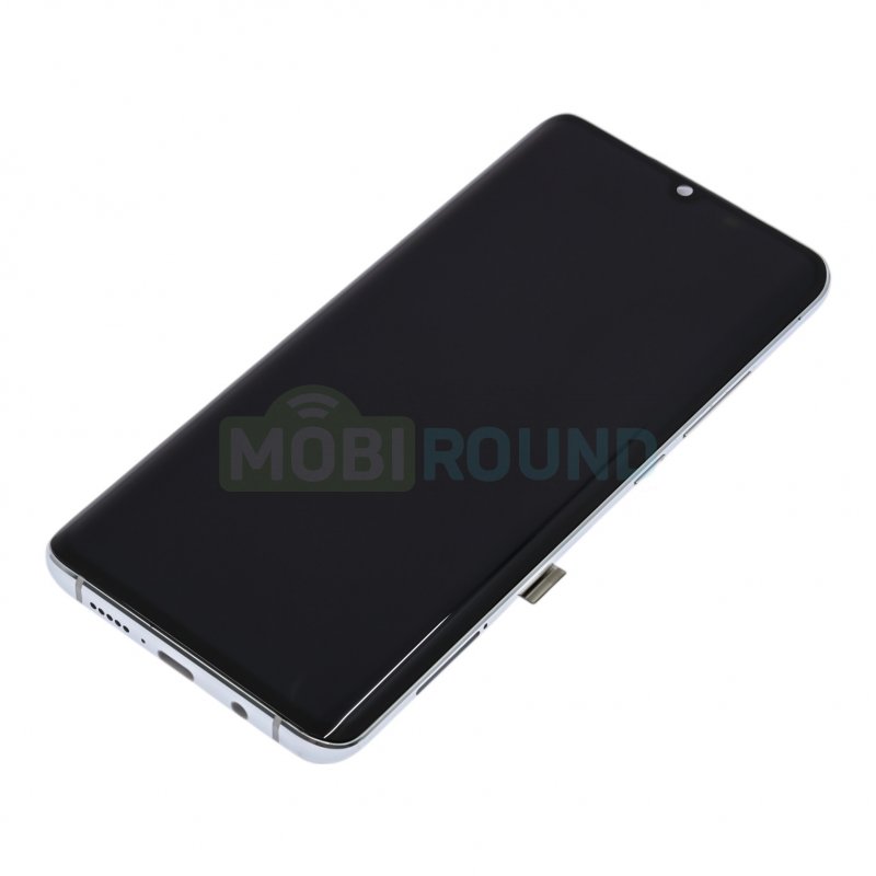 Дисплей для Xiaomi Mi Note 10 / Mi Note 10 Pro / Mi Note 10 Lite (в сборе с тачскрином) в рамке, серебро, AAA