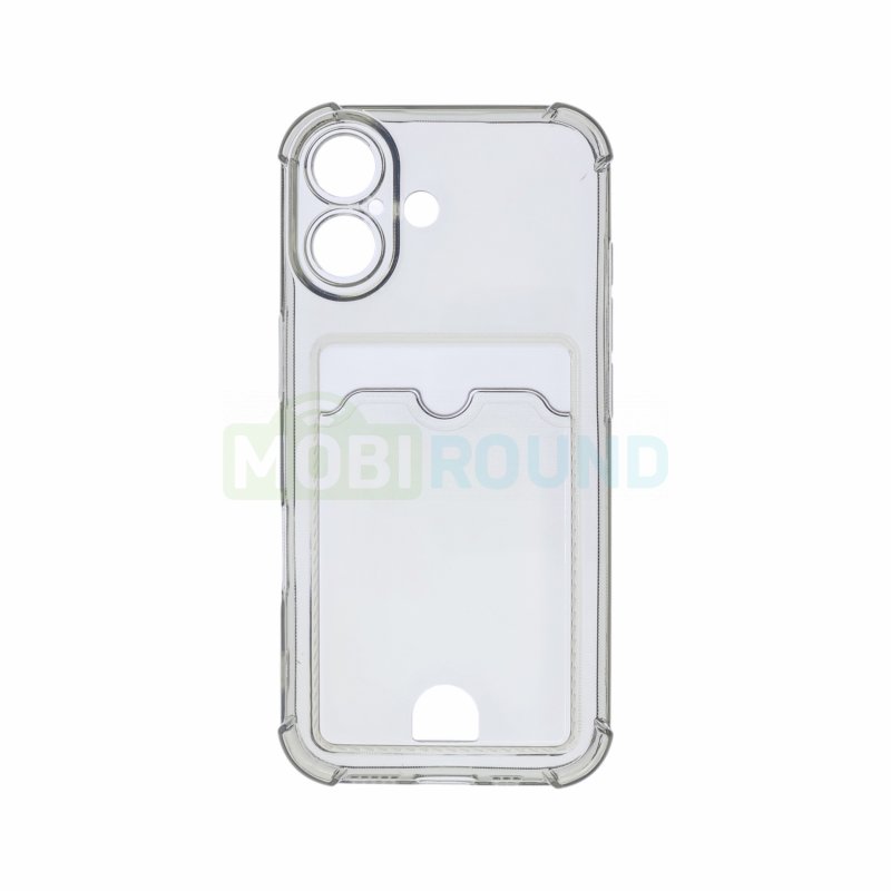 Силиконовый чехол противоударный для Apple iPhone 17 (с картхолдером) черный