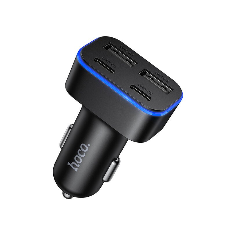 Автомобильное зарядное устройство (АЗУ) Hoco Z63 QC 3.0 (2 USB/2 Type-C) черный
